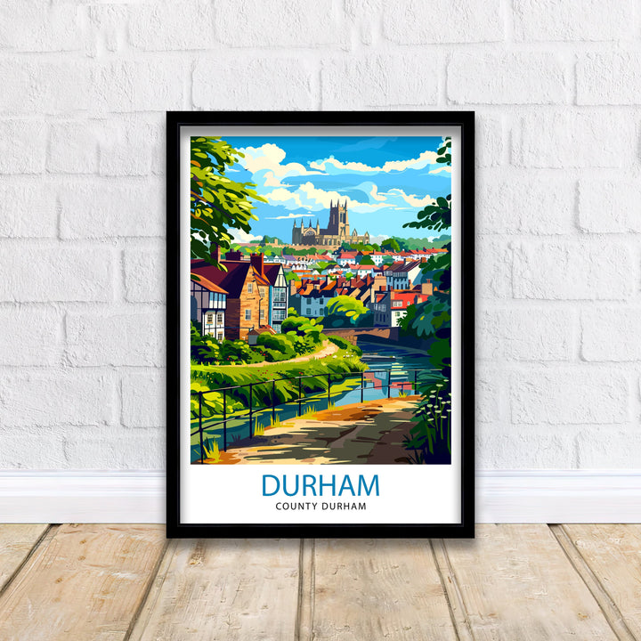 Durham England Travel Print Wall Decor Wall Art Durham Wall Hanging Home Décor Durham Gift Art Lovers UK Art Lover Gift Print Art