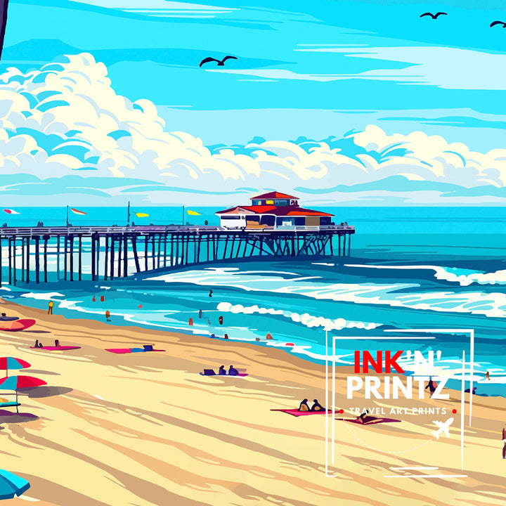 Huntington Beach California Travel Poster