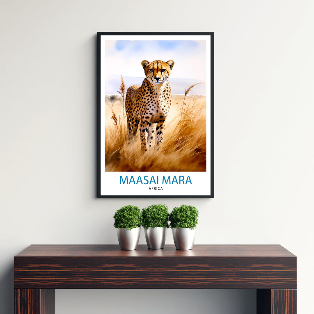 Masai Mara Kenya Travel Print Wall Decor Wall Art Masai Mara Wall Hanging Home Décor Masai Mara Gift Art Lovers Kenya Art Lover Gift Print