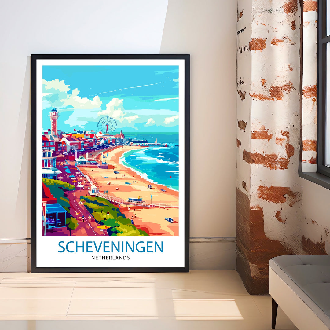 Scheveningen Netherlands Travel Poster