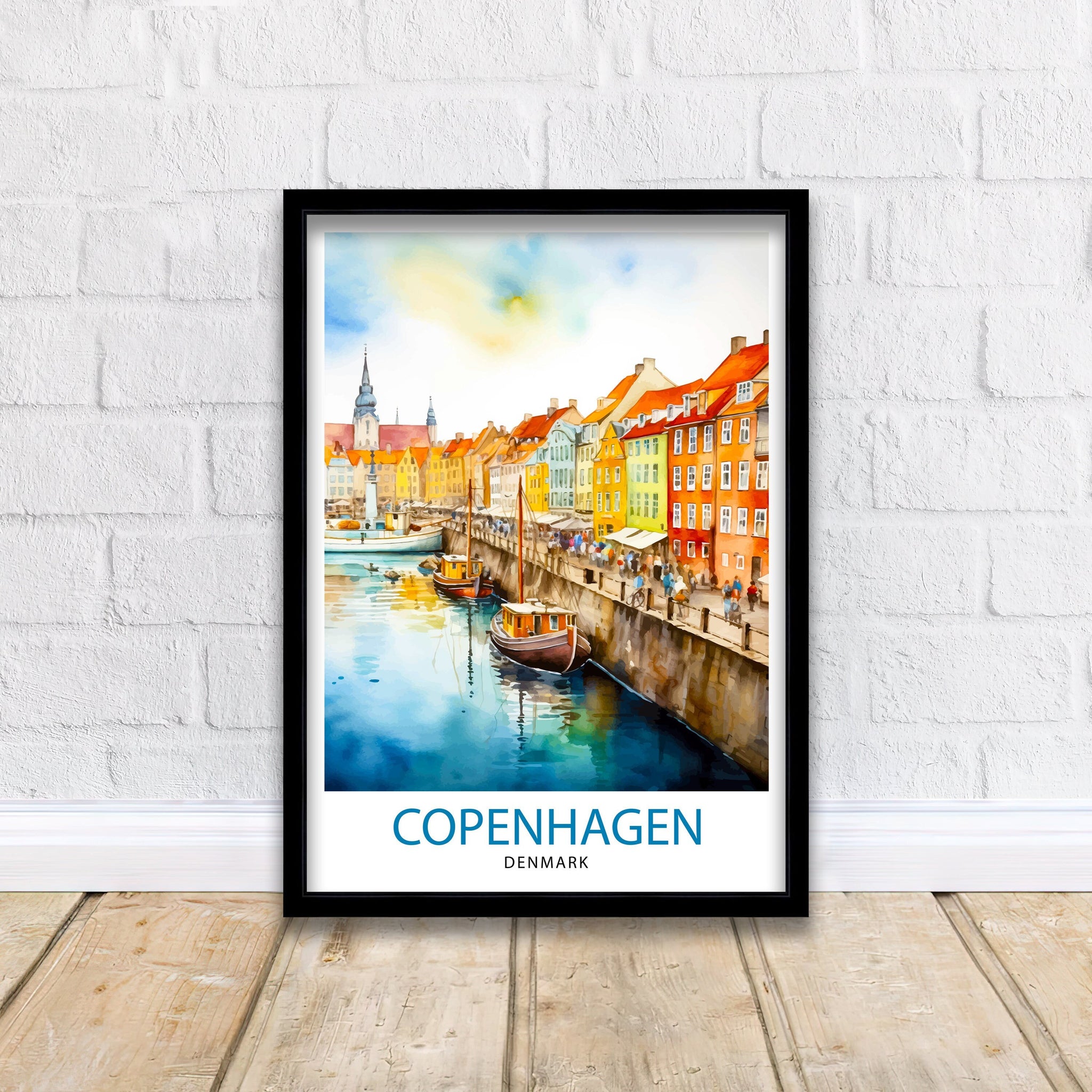 Copenhagen Denmark Travel Print Wall Decor Wall Art Copenhagen Wall Hanging Home Décor Copenhagen Gift Art Lovers Denmark Art Lover Gift