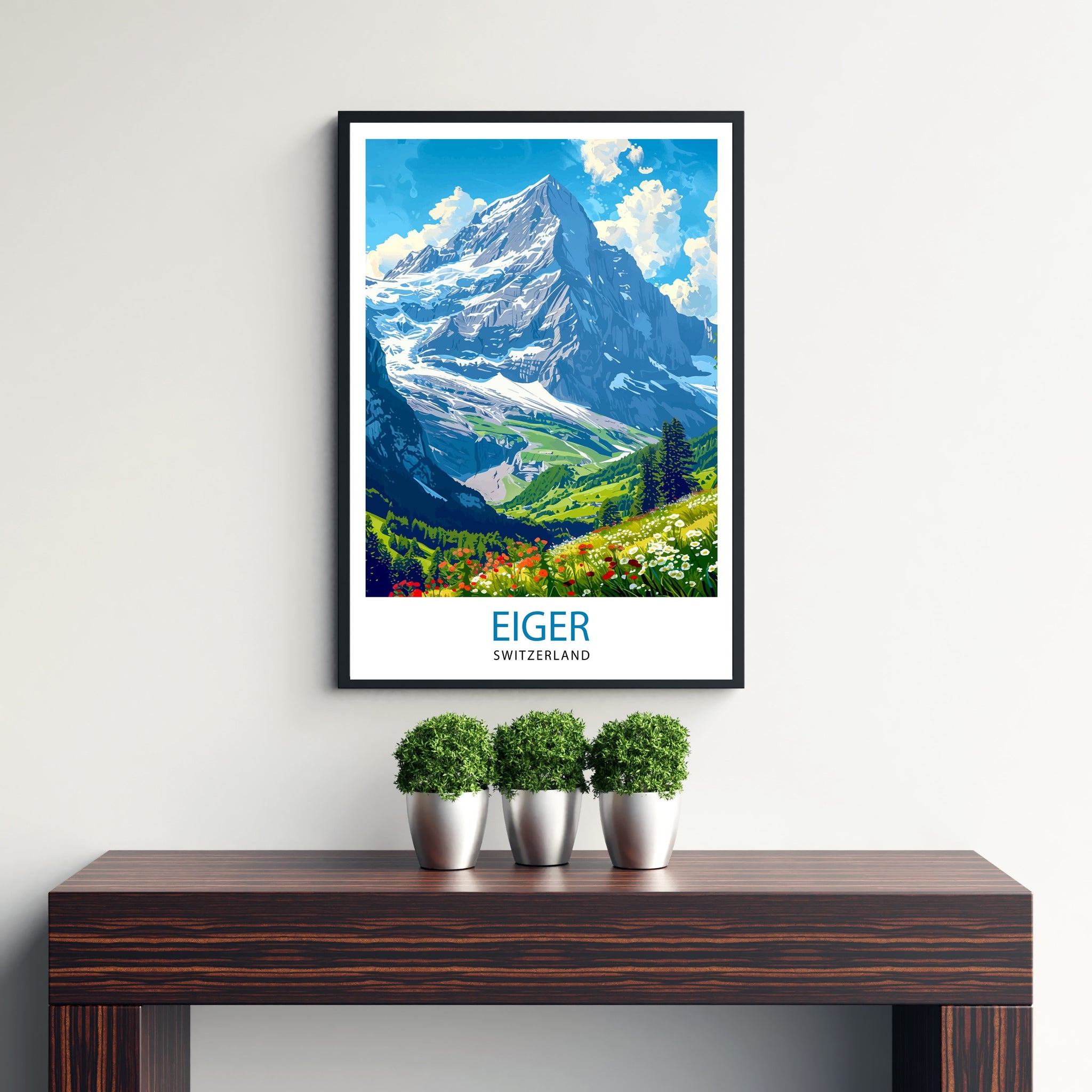 Eiger Mountain Switzerland Travel Print Wall Decor Wall Art Eiger Mountain Wall Hanging Home Décor Eiger Mountain Gift Art Lovers