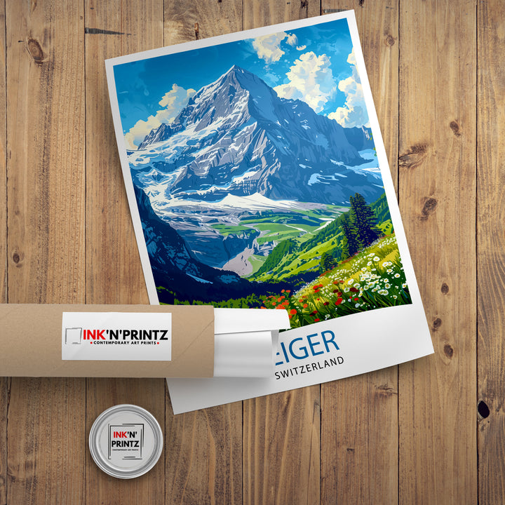 Eiger Mountain Switzerland Travel Print Wall Decor Wall Art Eiger Mountain Wall Hanging Home Décor Eiger Mountain Gift Art Lovers