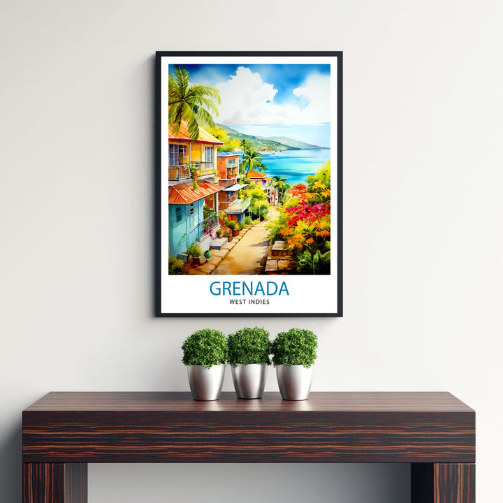 Grenada Caribbean Print Grenada Wall Decor Grenada Poster Grenada Art Print Grenada Wall Art Gift for Grenada Travel Grenada Home Decor