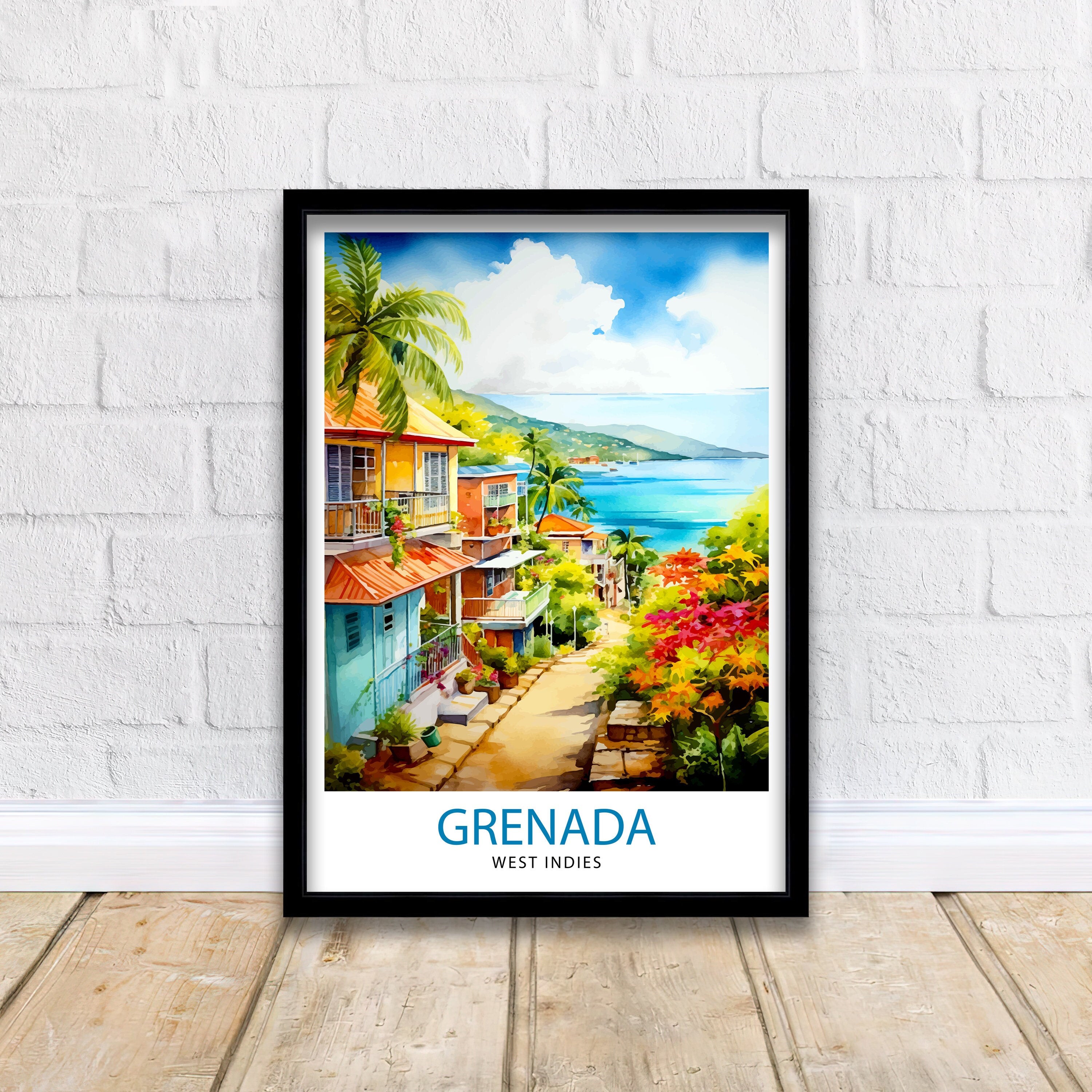 Grenada Caribbean Print Grenada Wall Decor Grenada Poster Grenada Art Print Grenada Wall Art Gift for Grenada Travel Grenada Home Decor
