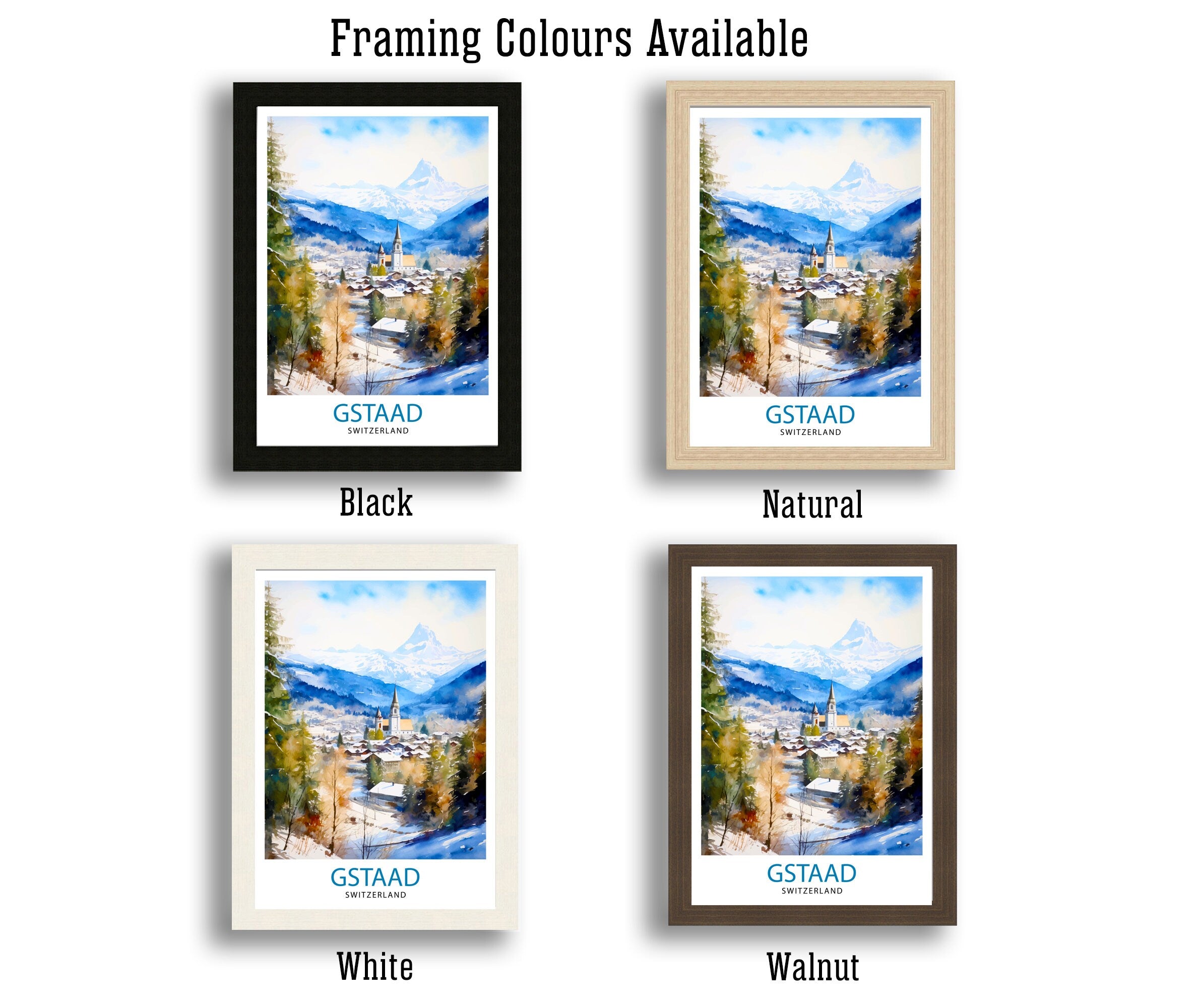 Gstaad Switzerland Travel Print Wall Decor Wall Art Gstaad Wall Hanging Home Décor Gstaad Gift Art Lovers Switzerland Art Lover