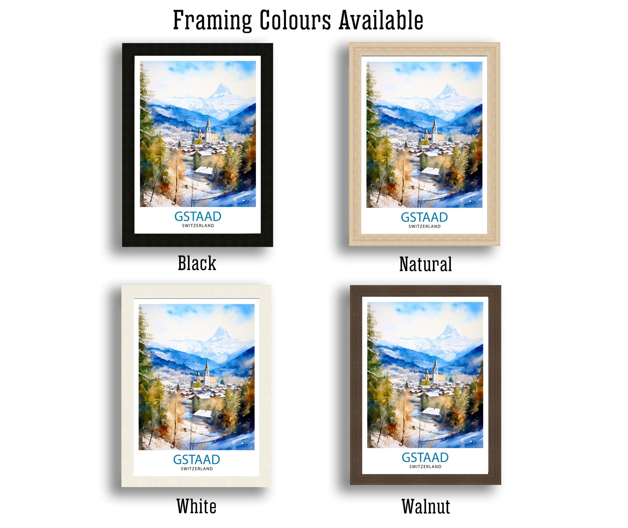 Gstaad Switzerland Travel Print Wall Decor Wall Art Gstaad Wall Hanging Home Décor Gstaad Gift Art Lovers Switzerland Art Lover