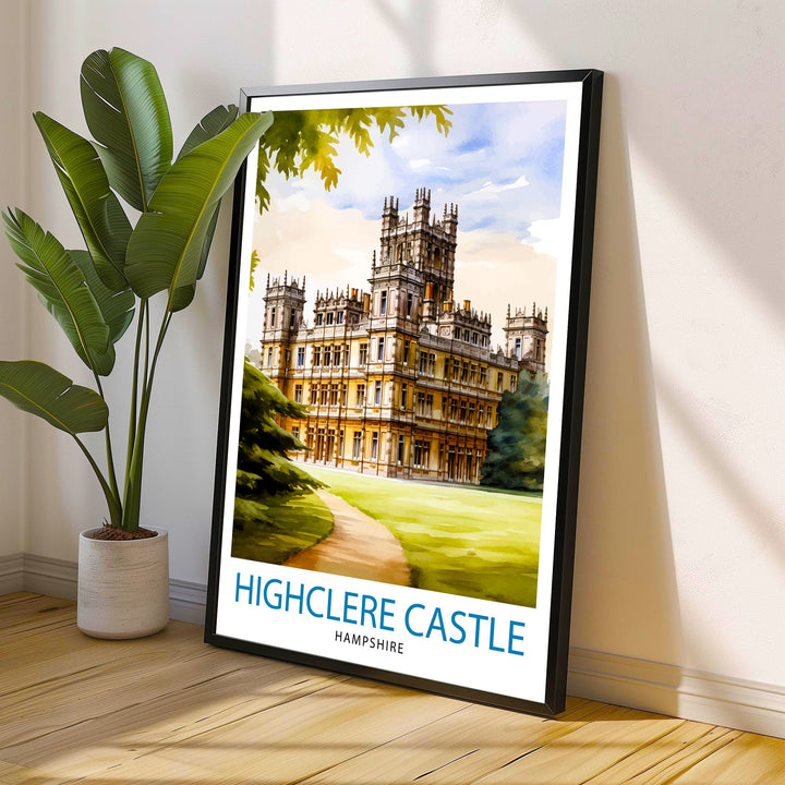 Highclere Castle England Travel Poster