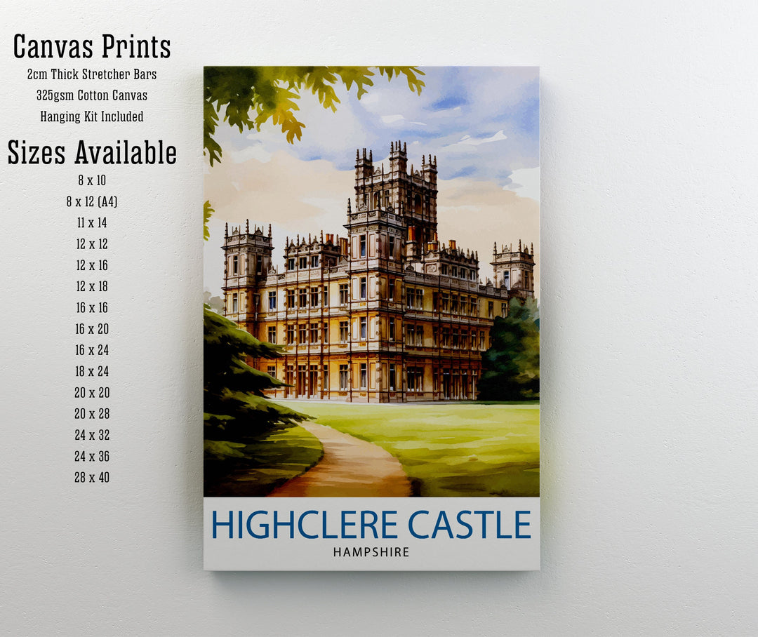 Highclere Castle England Travel Poster