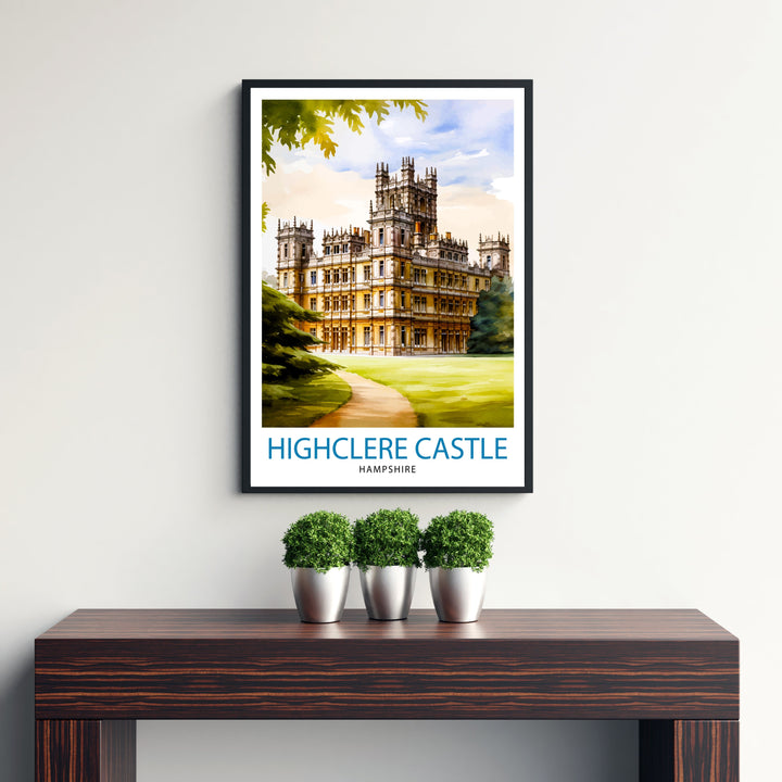 Highclere Castle England Travel Poster