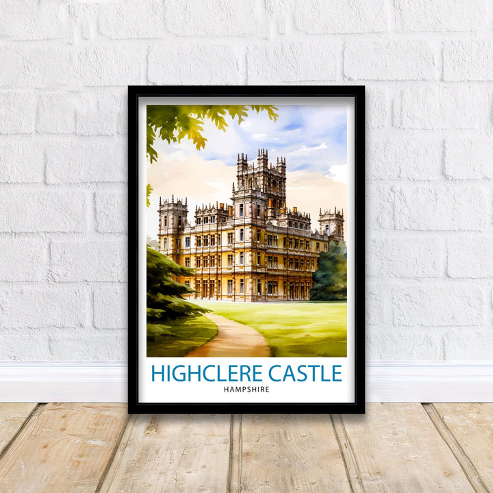 Highclere Castle England Travel Poster