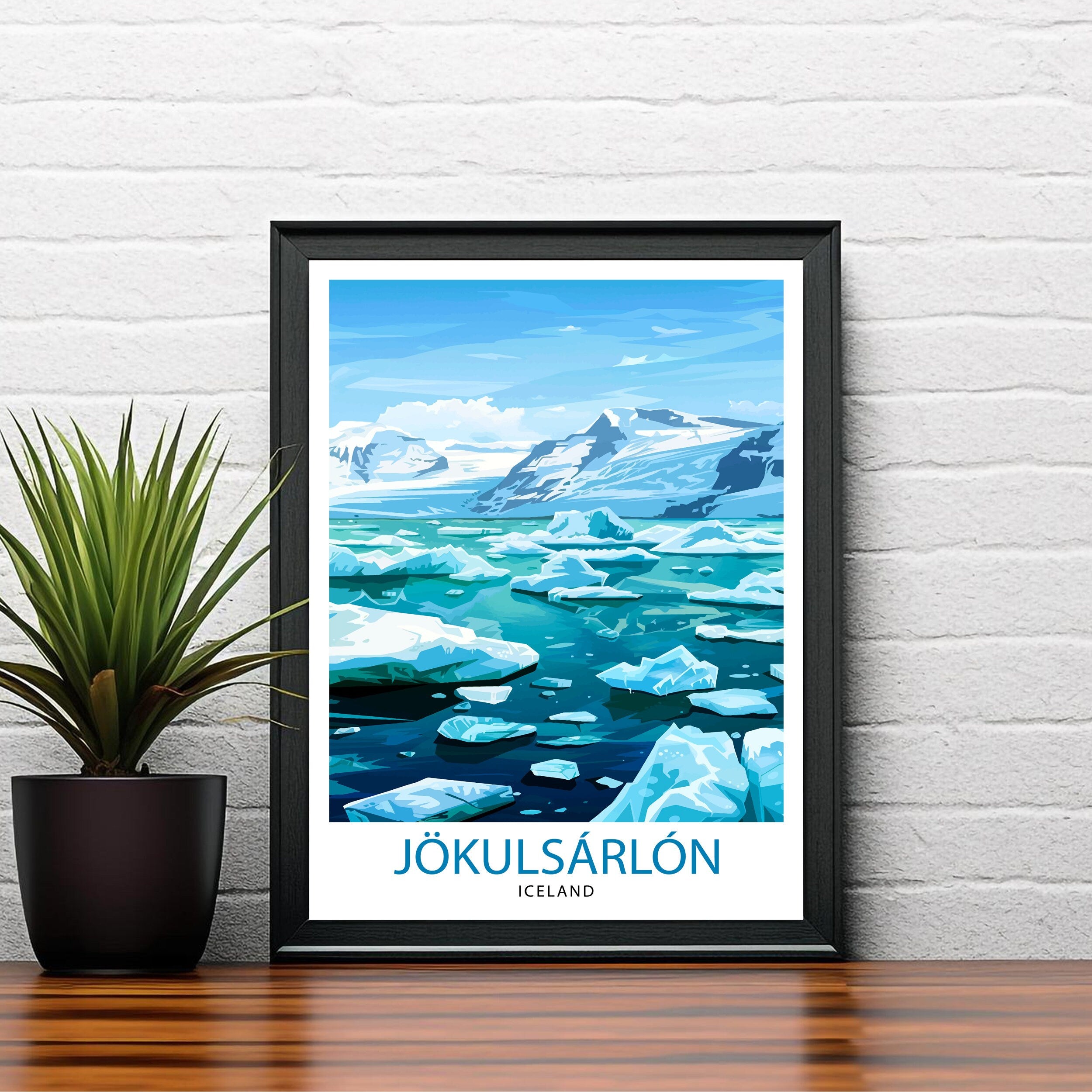 Jokulsarlon Iceland Travel Print Wall Decor Wall Art Jokulsarlon Wall Hanging Home Décor Jokulsarlon Gift Art Lovers Iceland Art Lover Gift