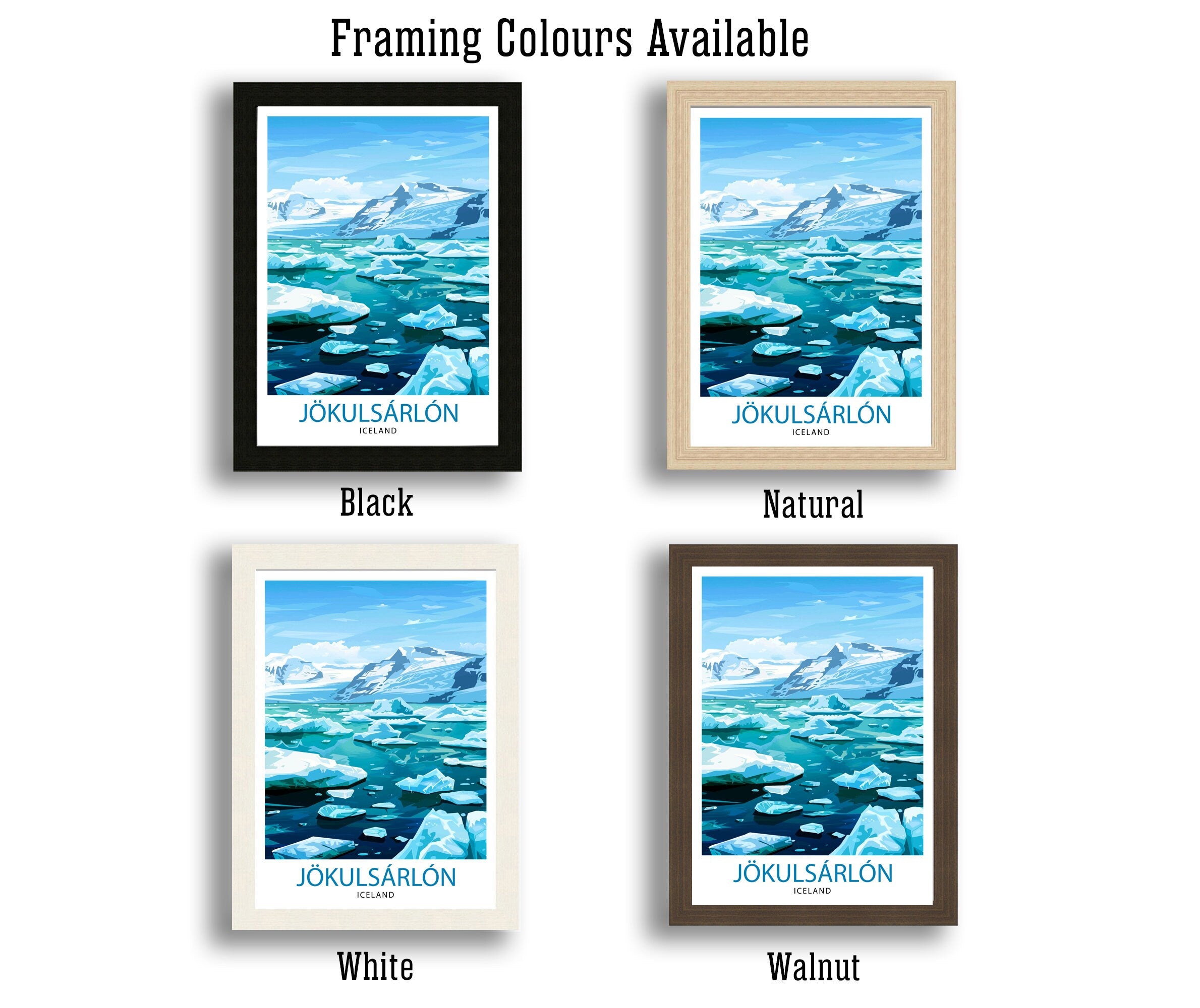 Jokulsarlon Iceland Travel Print Wall Decor Wall Art Jokulsarlon Wall Hanging Home Décor Jokulsarlon Gift Art Lovers Iceland Art Lover Gift