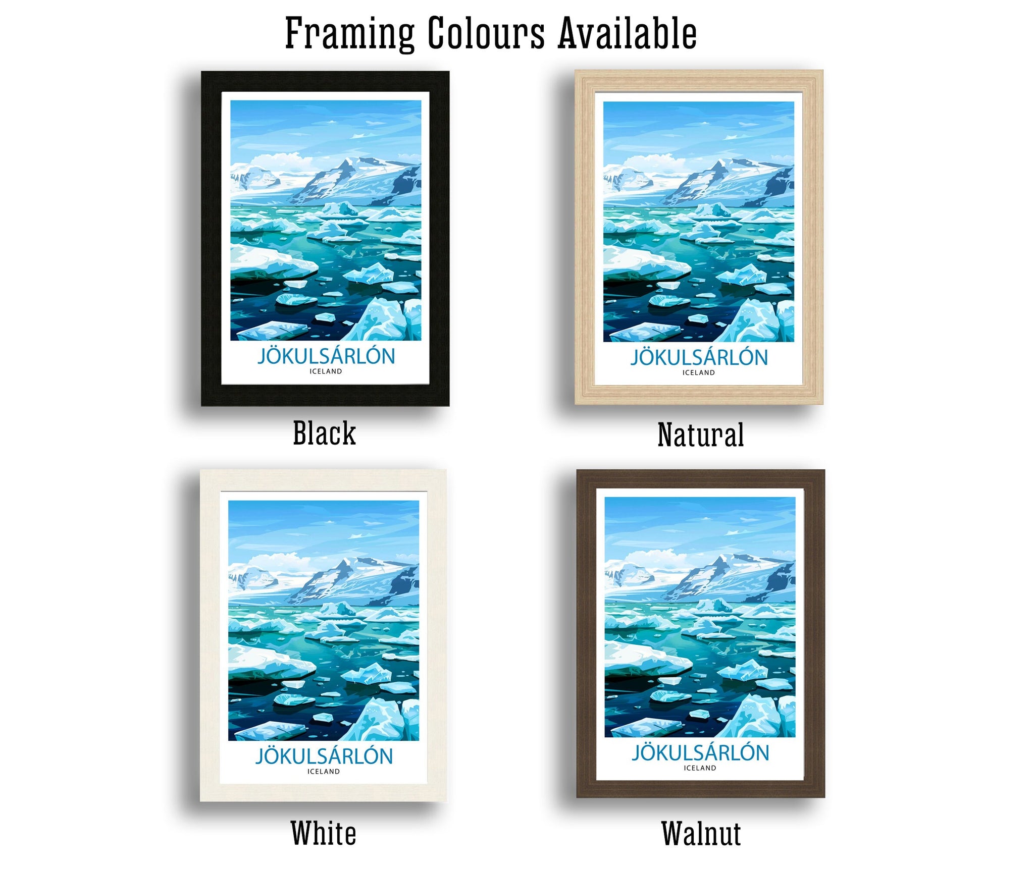 Jokulsarlon Iceland Travel Print Wall Decor Wall Art Jokulsarlon Wall Hanging Home Décor Jokulsarlon Gift Art Lovers Iceland Art Lover Gift