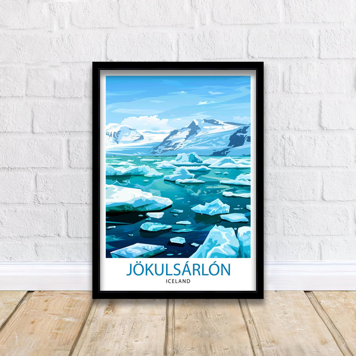 Jokulsarlon Iceland Travel Poster