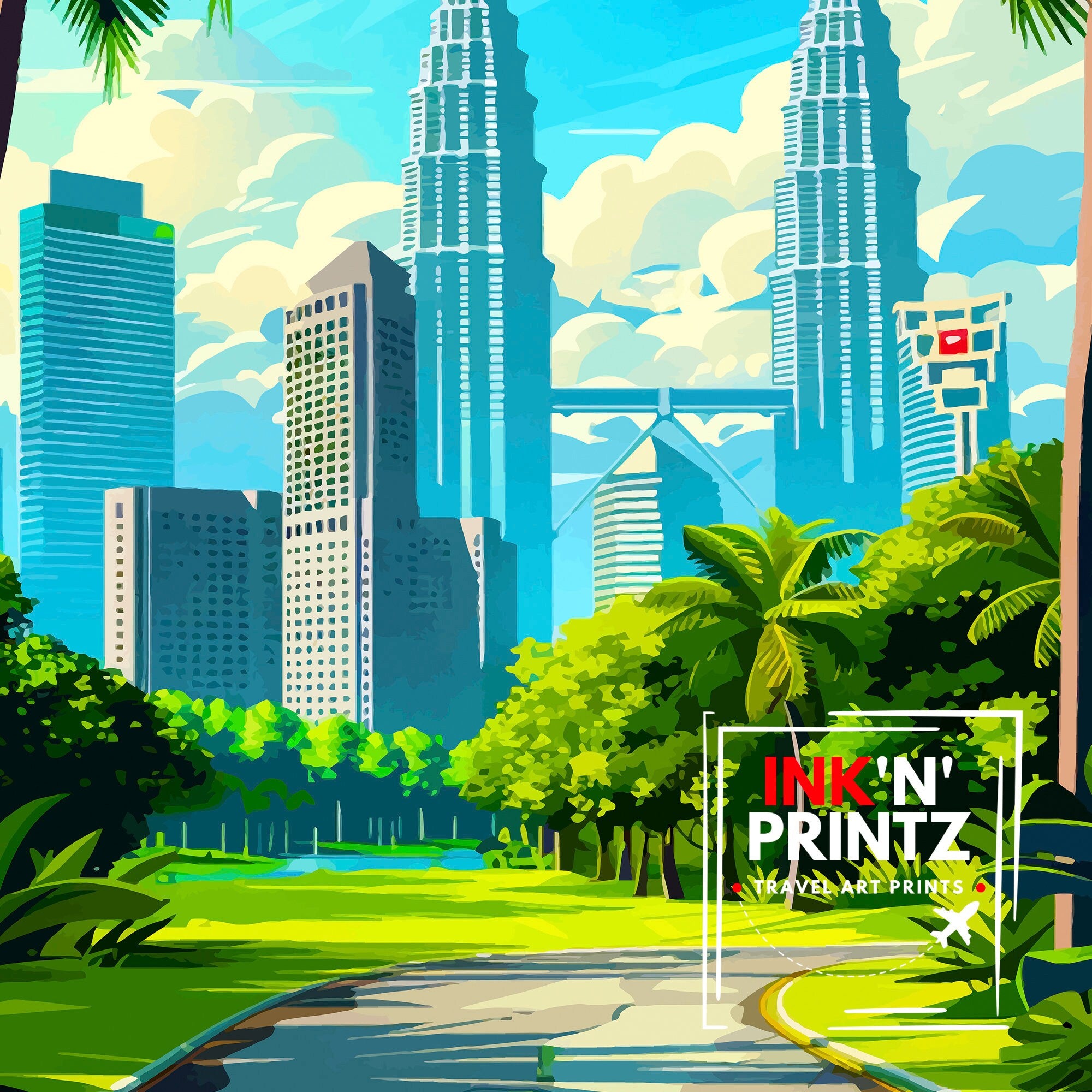 Kuala Lumpur Malaysia Travel Print Wall Decor Wall Art Kuala Lumpur Wall Hanging Home Décor Kuala Lumpur Gift Art Lovers Malaysia Art Lover