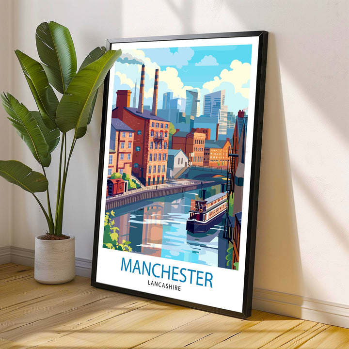 Manchester Travel Print Wall Decor Manchester Wall Art Manchester Cityscape Travel Poster Home Decor Gift for Travelers