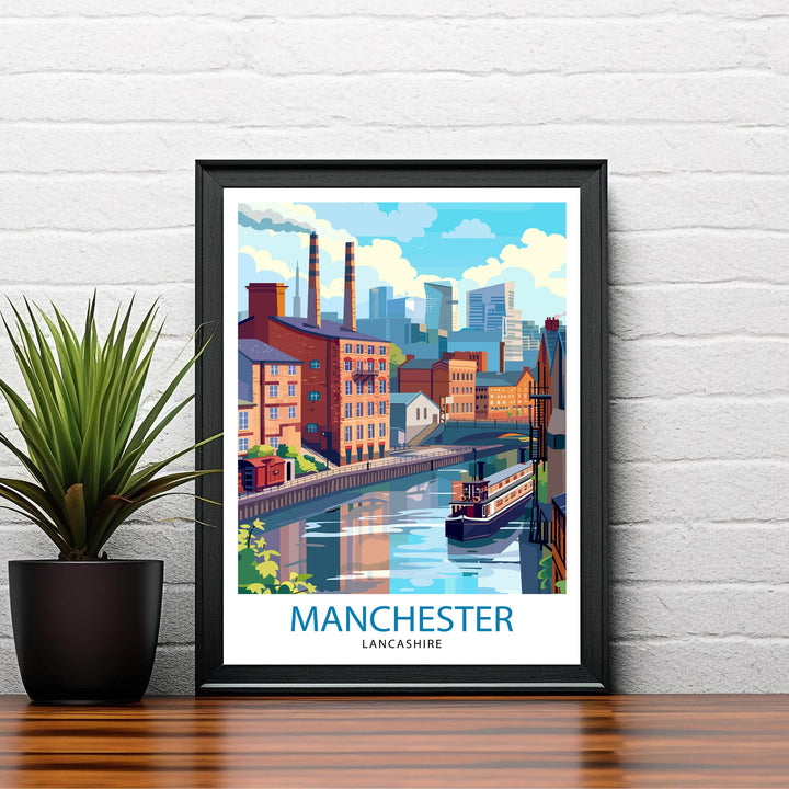 Manchester Travel Print Wall Decor Manchester Wall Art Manchester Cityscape Travel Poster Home Decor Gift for Travelers
