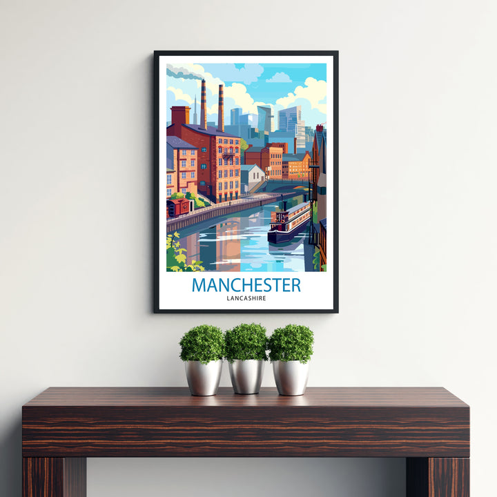 Manchester Travel Print Wall Decor Manchester Wall Art Manchester Cityscape Travel Poster Home Decor Gift for Travelers