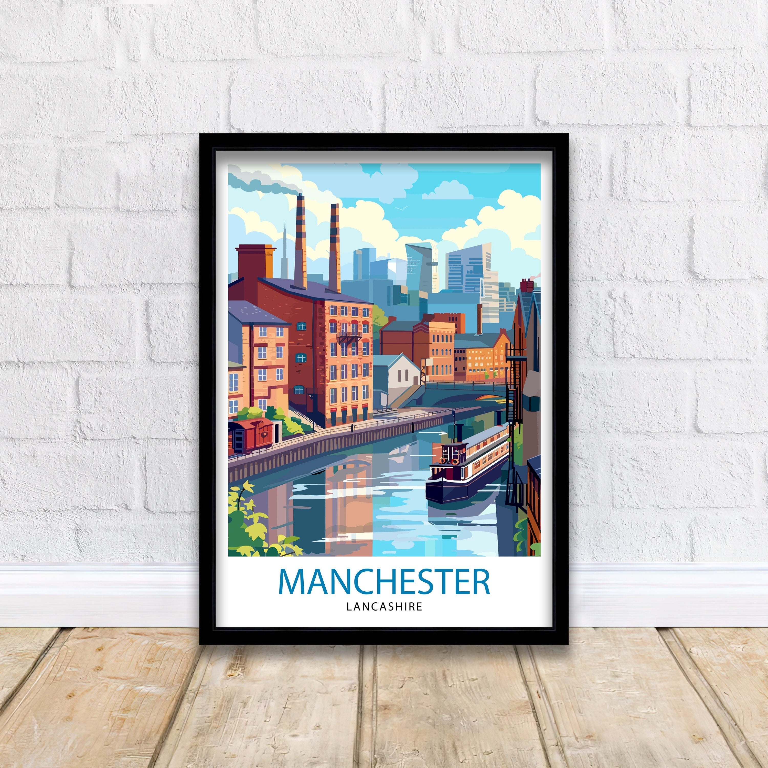 Manchester Travel Print Wall Decor Manchester Wall Art Manchester Cityscape Travel Poster Home Decor Gift for Travelers