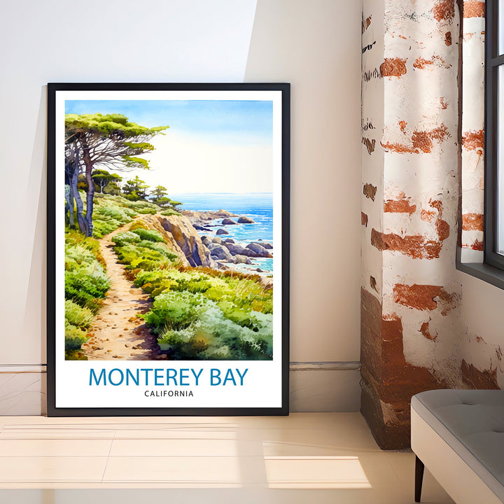 Monterey Bay California Travel Print Wall Decor Wall Art Monterey Bay Wall Hanging Home Décor Monterey Bay Gift Art Lovers California Art