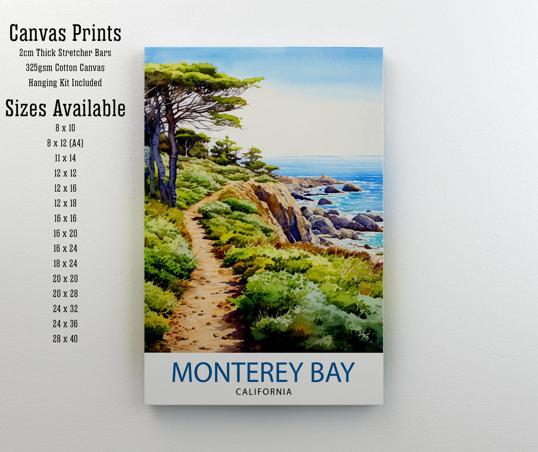 Monterey Bay California Travel Print Wall Decor Wall Art Monterey Bay Wall Hanging Home Décor Monterey Bay Gift Art Lovers California Art