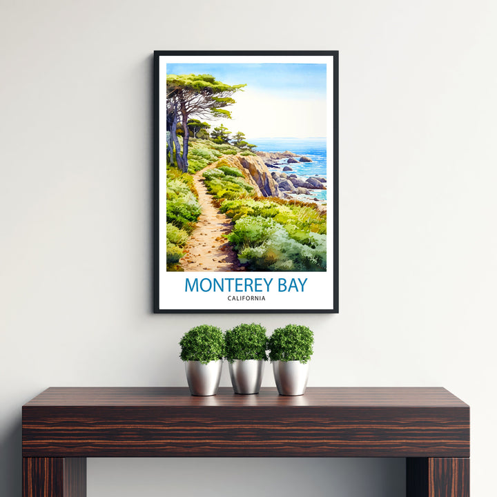 Monterey Bay California Travel Print Wall Decor Wall Art Monterey Bay Wall Hanging Home Décor Monterey Bay Gift Art Lovers California Art