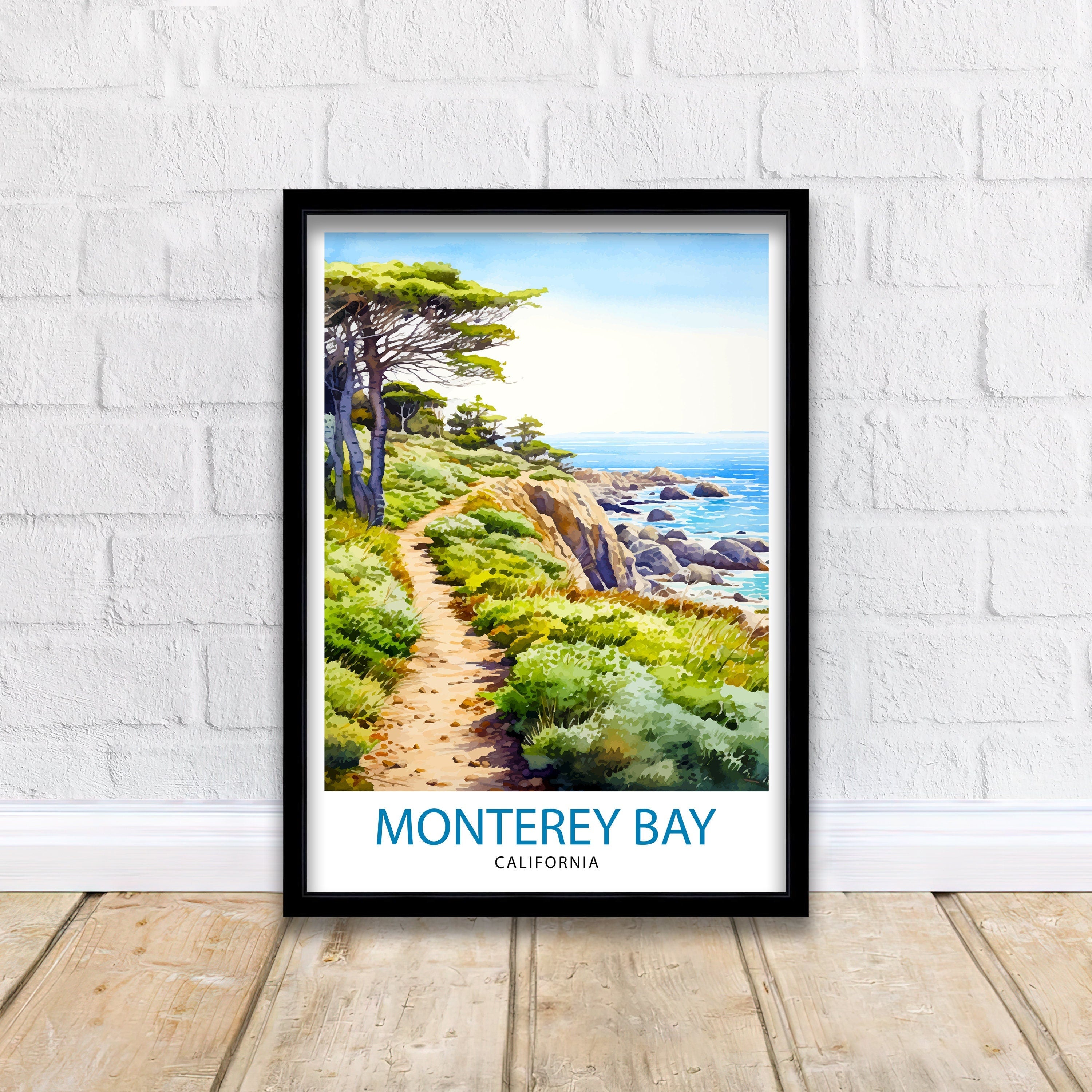 Monterey Bay California Travel Print Wall Decor Wall Art Monterey Bay Wall Hanging Home Décor Monterey Bay Gift Art Lovers California Art