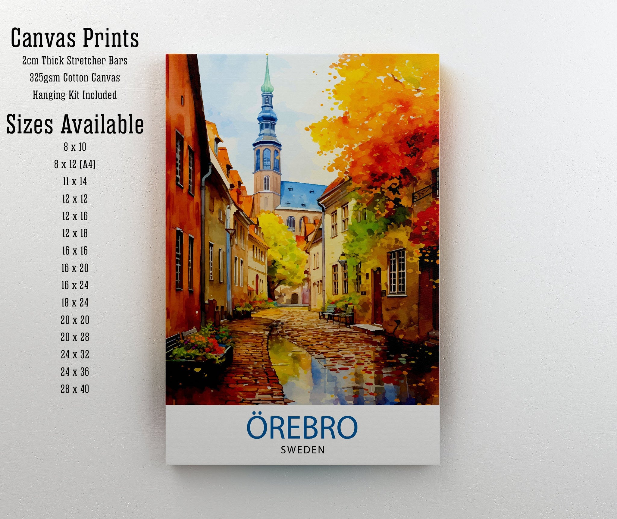 Orebro Sweden Travel Print Wall Decor Wall Art Orebro Wall Hanging Home Décor Orebro Gift Art Lovers Sweden Art Lover Gift Print Art