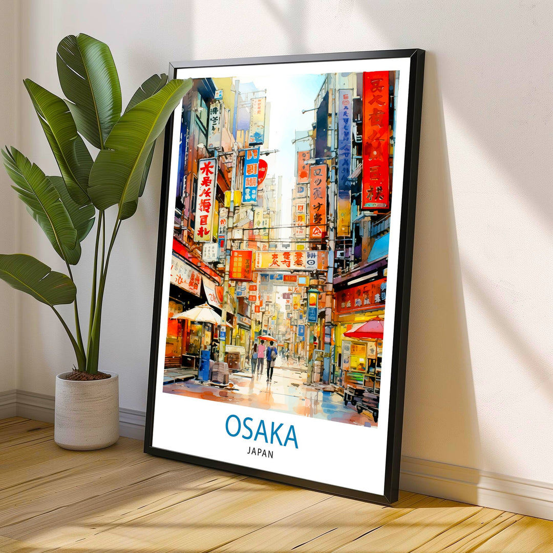 Osaka Japan Travel Poster Osaka