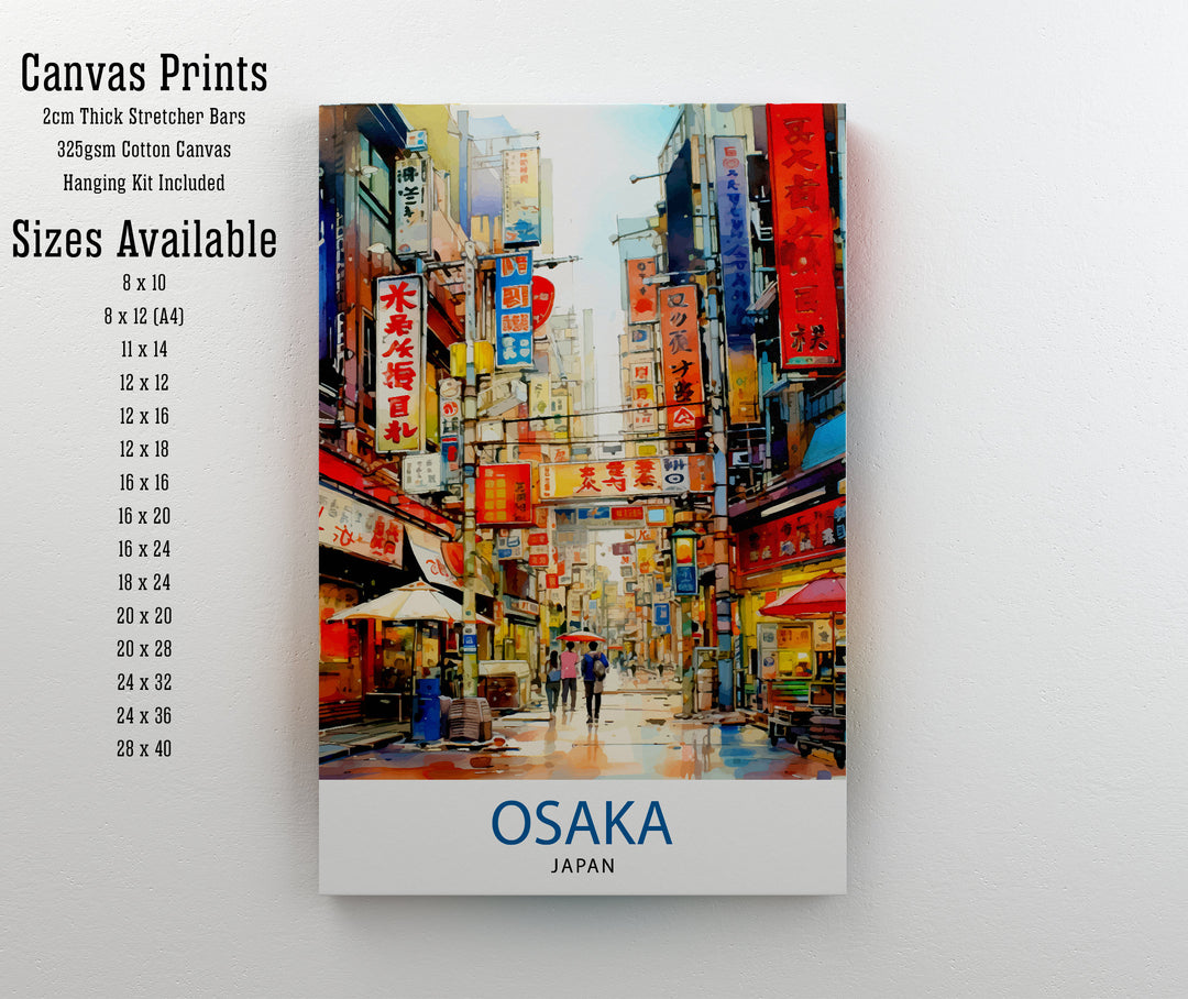 Osaka Japan Travel Print Osaka Wall Decor Osaka Cityscape Poster Japan Travel Prints Osaka Art Print Osaka Illustration Osaka Wall