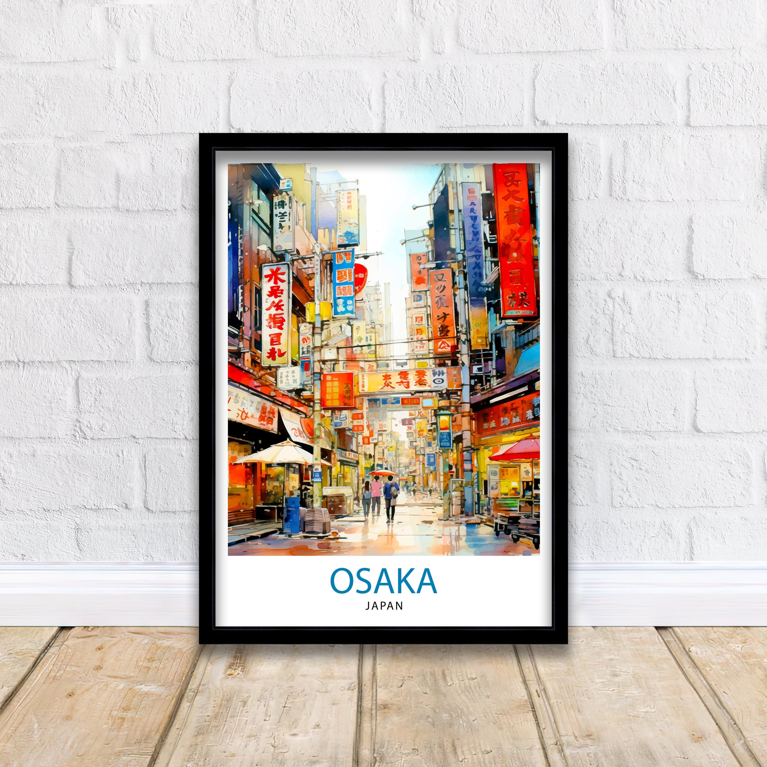 Osaka Japan Travel Print Osaka Wall Decor Osaka Cityscape Poster Japan Travel Prints Osaka Art Print Osaka Illustration Osaka Wall