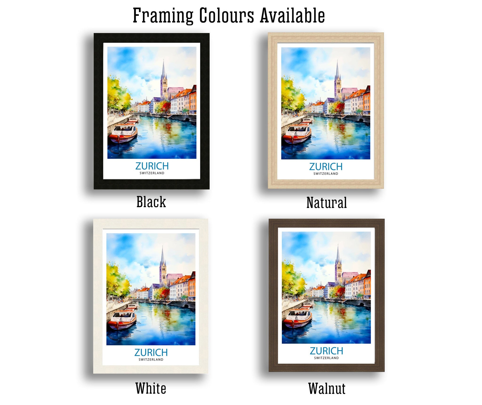 Zurich Switzerland Travel Print Zurich Wall Decor Zurich Home Living Decor Zurich Illustration Travel Poster Gift For Zurich Switzerland