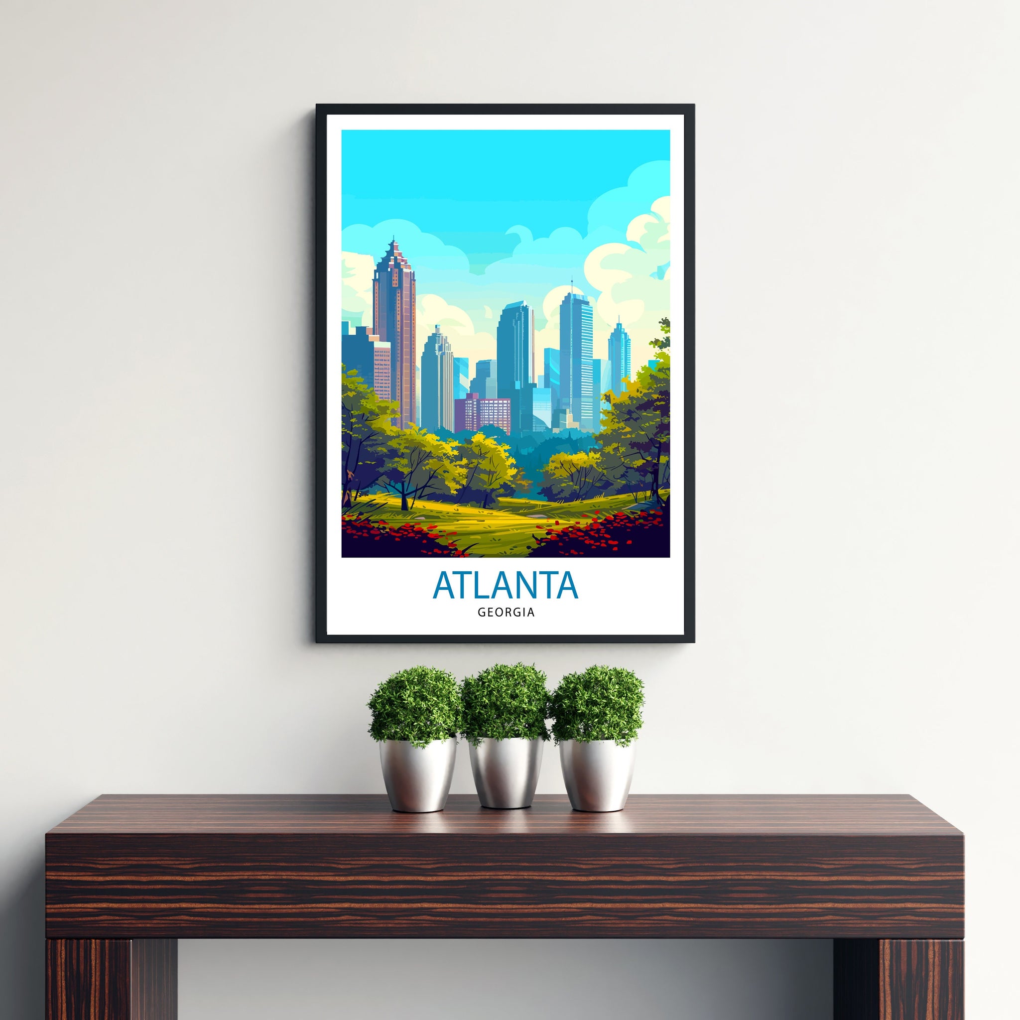 Atlanta Travel Print Atlanta Wall Decor Atlanta Home Living Decor Atlanta Illustration Travel Poster Gift for Atlanta Georgia Home Decor