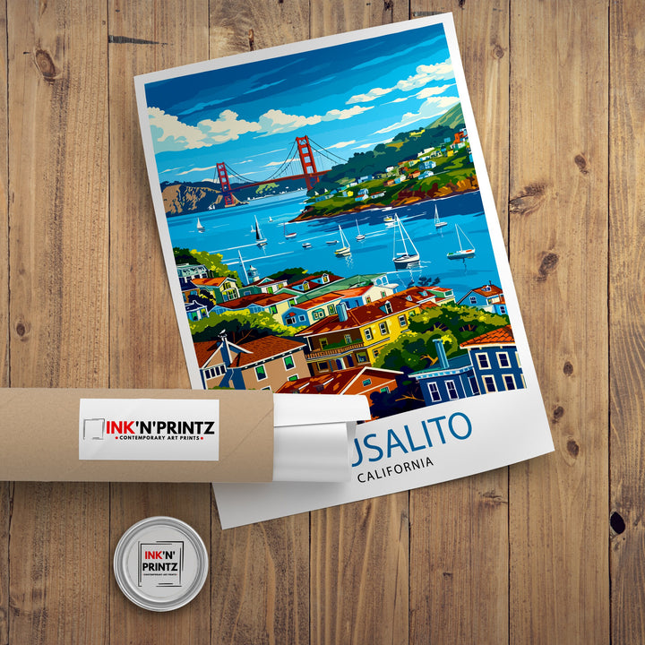 Sausalito California Travel Print Wall Decor Wall Art Sausalito Wall Hanging Home Décor Sausalito Gift Art Lovers California Art Lover Gift