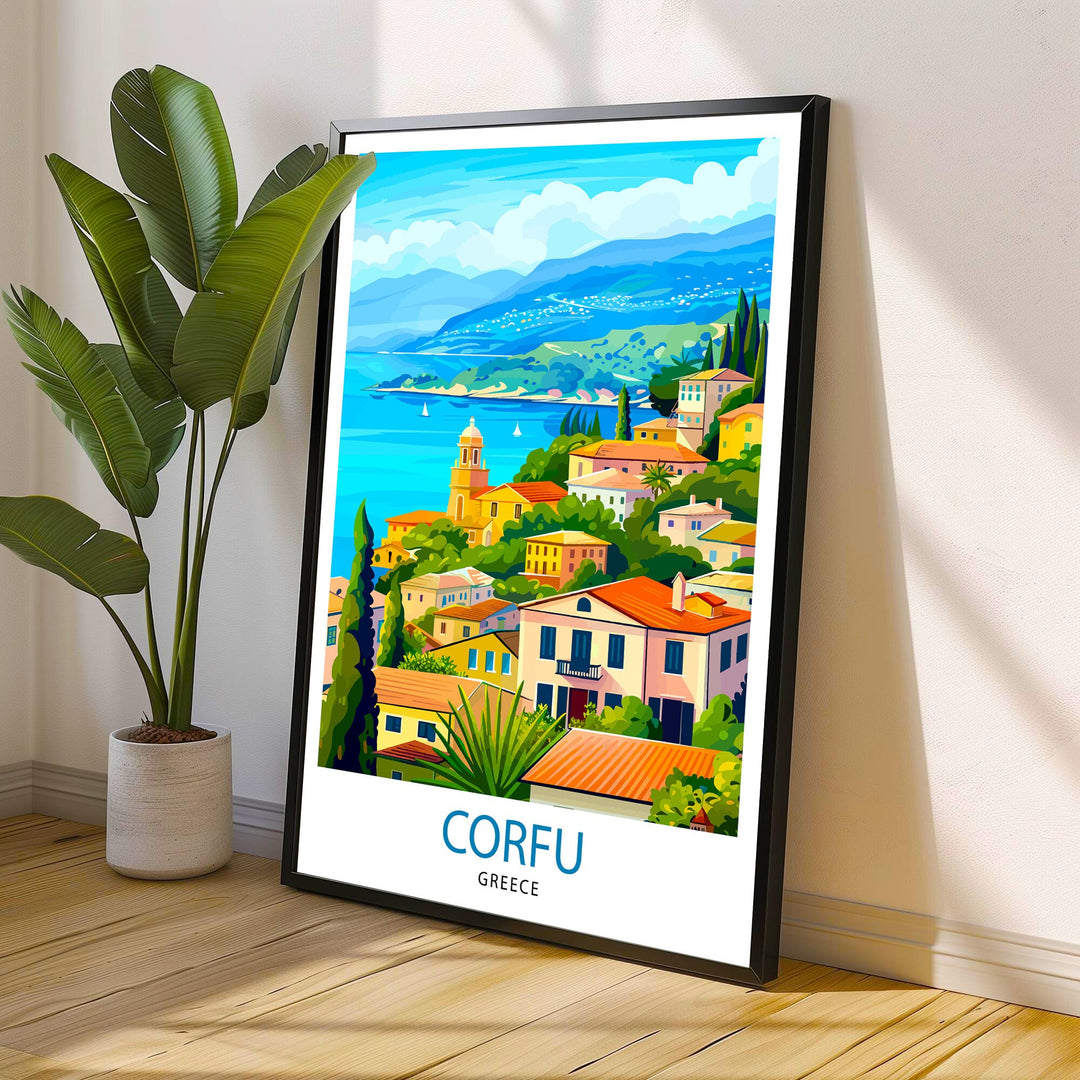 Corfu Greece Travel Poster Corfu Island