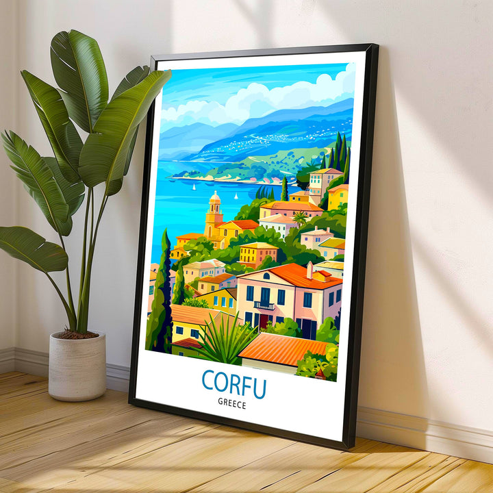 Corfu Greece Travel Poster Corfu Island