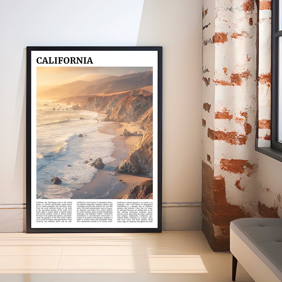 California Travel Print Wall Decor Wall Art California Wall Hanging Home Décor California Gift Art Lovers USA Art Lover Gift Print Art