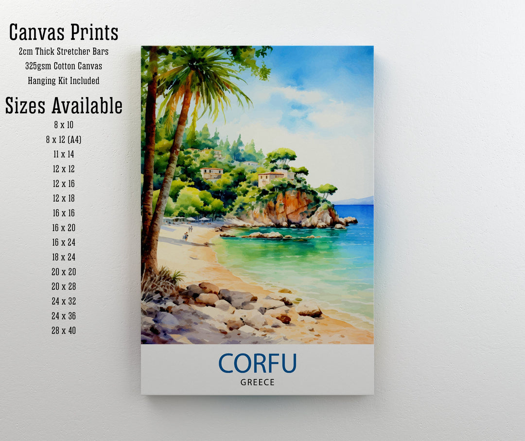 Corfu Greece Travel Poster Corfu Island