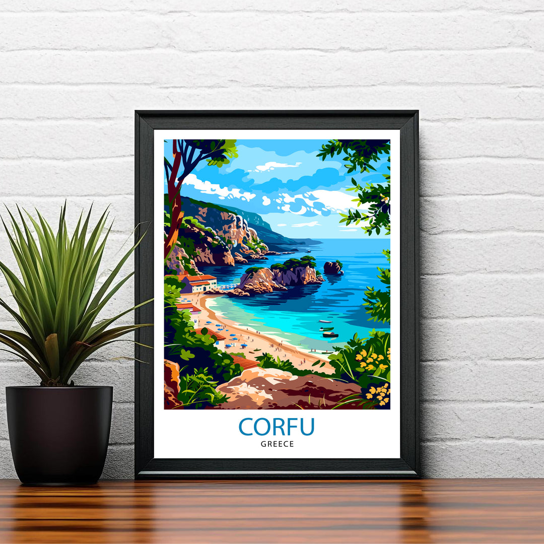 Corfu Greece Travel Poster Corfu Island