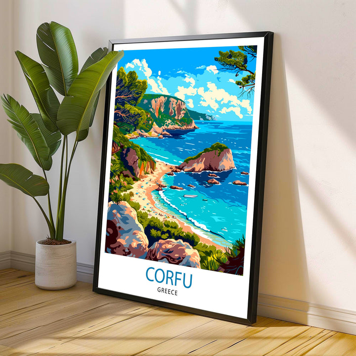 Corfu Greece Travel Poster Corfu Island