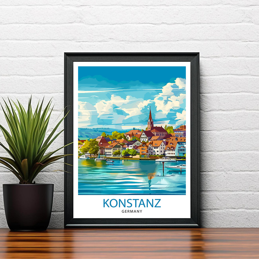 Konstanz Germany Travel Print Wall Decor Wall Art Konstanz Wall Hanging Home Décor Konstanz Gift Art Lovers Germany Art Lover Gift Print Art