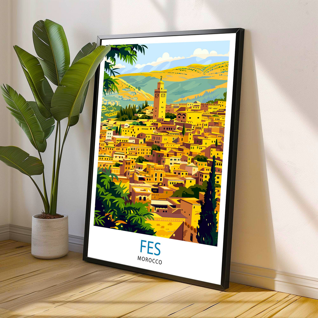 Fes Morocco Travel Poster