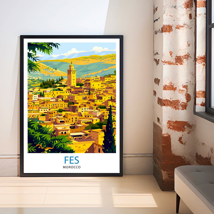 Fes Morocco Travel Poster