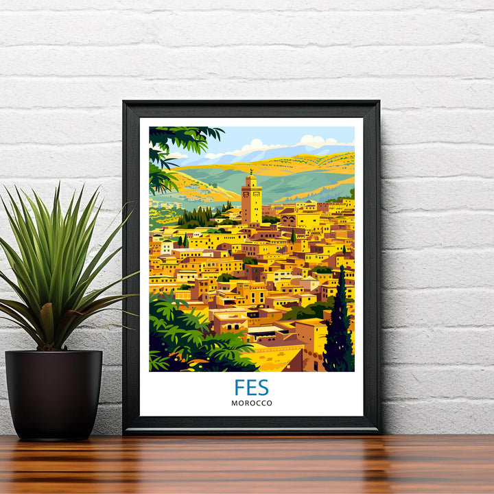 Fes Morocco Travel Poster