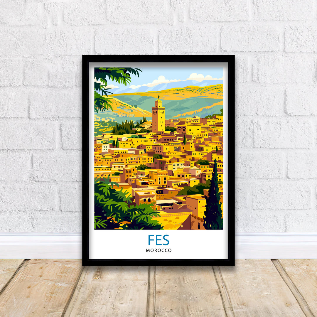 Fes Morocco Travel Poster