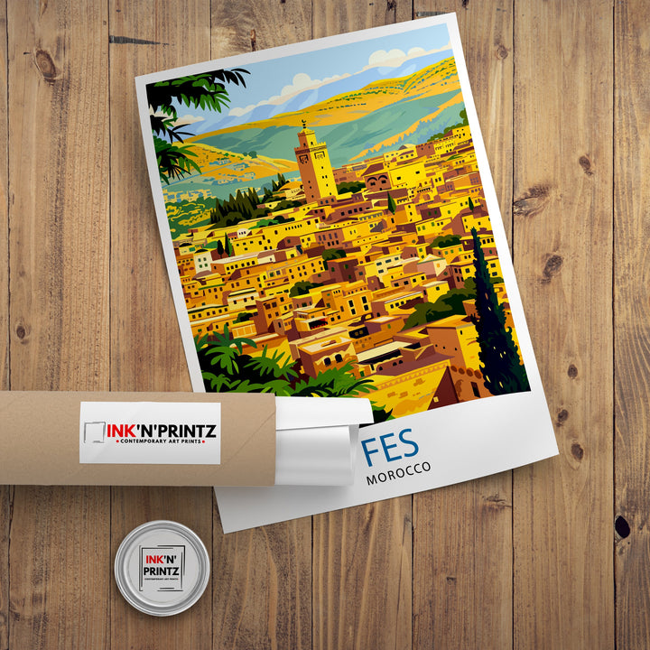 Fes Morocco Travel Poster