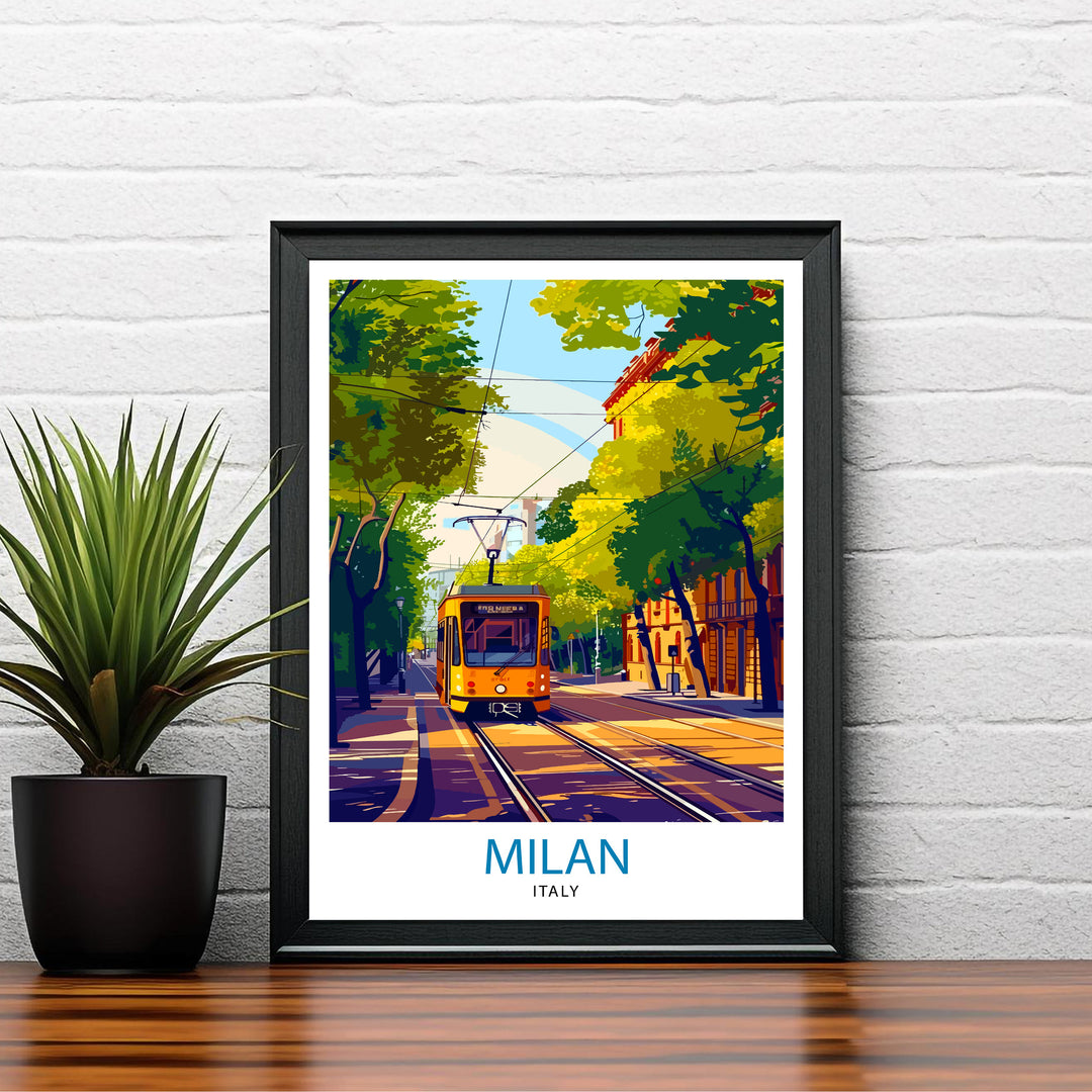 Milan Italy Travel Print Milan Wall Decor Milan Poster Italy Travel Prints Milan Art Print Milan Illustration Milan Wall Art Italy Print