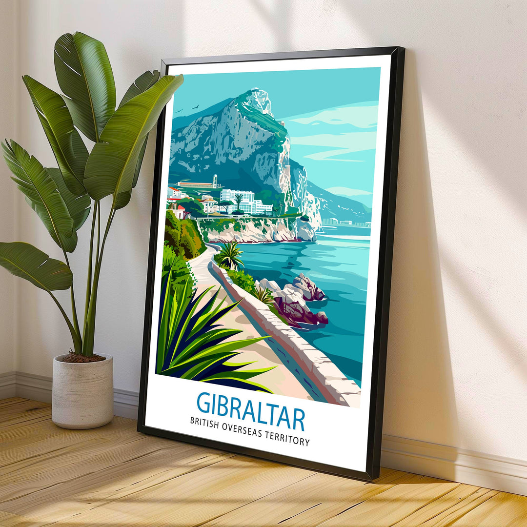 Gibraltar Travel Print Wall Decor Wall Art Gibraltar Wall Hanging Home Décor Gibraltar Gift Art Lovers UK Art Lover Gift Print Art