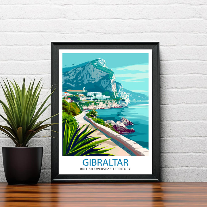 Gibraltar Travel Print Wall Decor Wall Art Gibraltar Wall Hanging Home Décor Gibraltar Gift Art Lovers UK Art Lover Gift Print Art